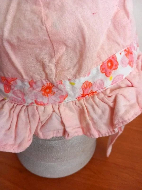 Sombrero para bebé niña rosa con flores 6/12 meses – photo 2